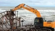 تخریب یک سازه غیرمجاز دیگر در مناطق ساحلی استان مازندران