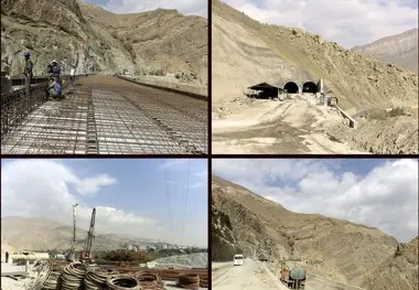  روند احداث قطعه یک آزادراه تهران - شمال 