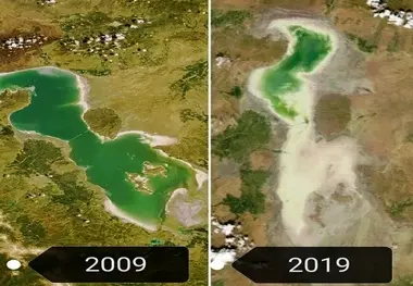 چالش عکس ۱۰ ساله به دریاچه ارومیه رسید