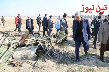 بازدید مدیر فرودگاه امام از محل سقوط هواپیمای مسافربری بویینگ ۷۳۷ متعلق به خطوط هوایی اوکراین