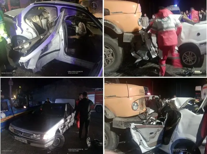 تصادف مرگبار در محور منجیل به رودبار جان راننده و ۲ سرنشین خودرو سمند را گرفت