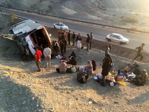 اسامی مصدومان حادثه واژگونی اتوبوس یزد به بندرعباس اعلام شد