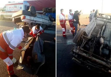 حادثه مرگبار واژگونی یک پراید در اردکان 