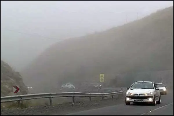 مه گرفتگی همراه با کاهش دید در فیروزکوه