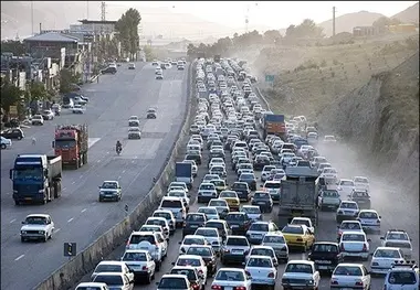 ترافیک سنگین در جاده قدیم بومهن

