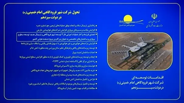 اینفوگرافیک | اقدامات توسعه ای شهر فرودگاهی امام خمینی