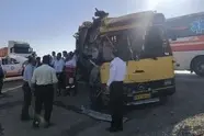 واژگونی اتوبوس دانشجویی در محور سمنان–سرخه/ دو تن جان باختند+ فیلم