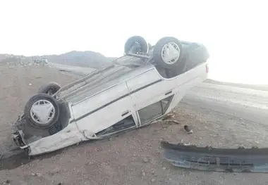 واژگونی پراید و پنج مصدوم
