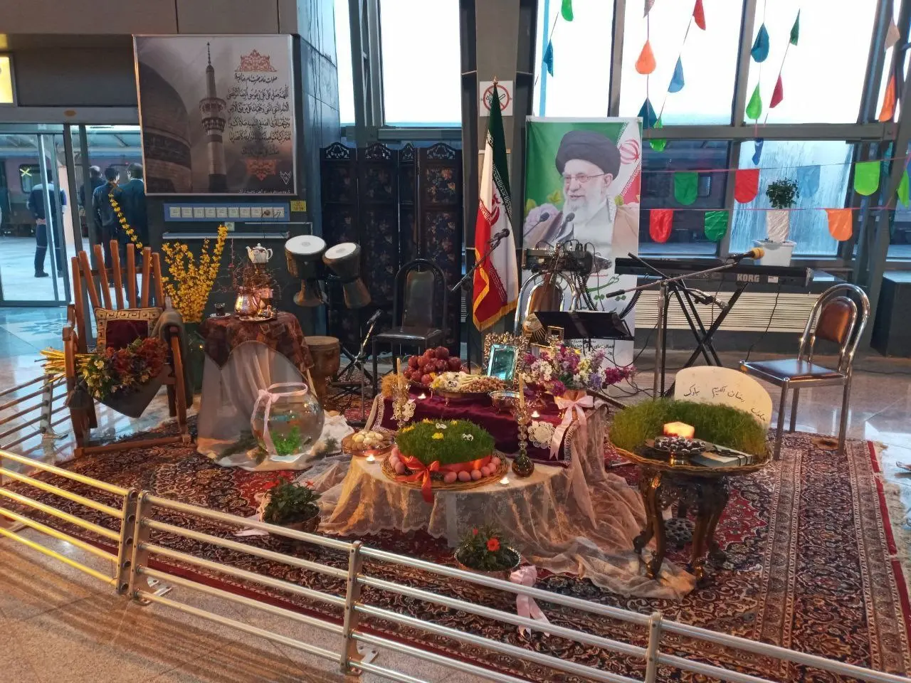 سفره هفت سین نوروزی ایستگاه راه آهن ملایر