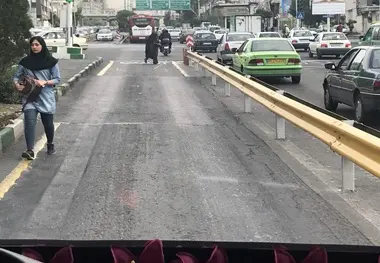 اعتراض راننده‌ها نسبت به وضعیت آسفالت خط ویژه بی‌آر‌تی
