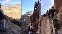 نجات ۸ کوهنورد از ارتفاعات کوه ارنان در استان یزد