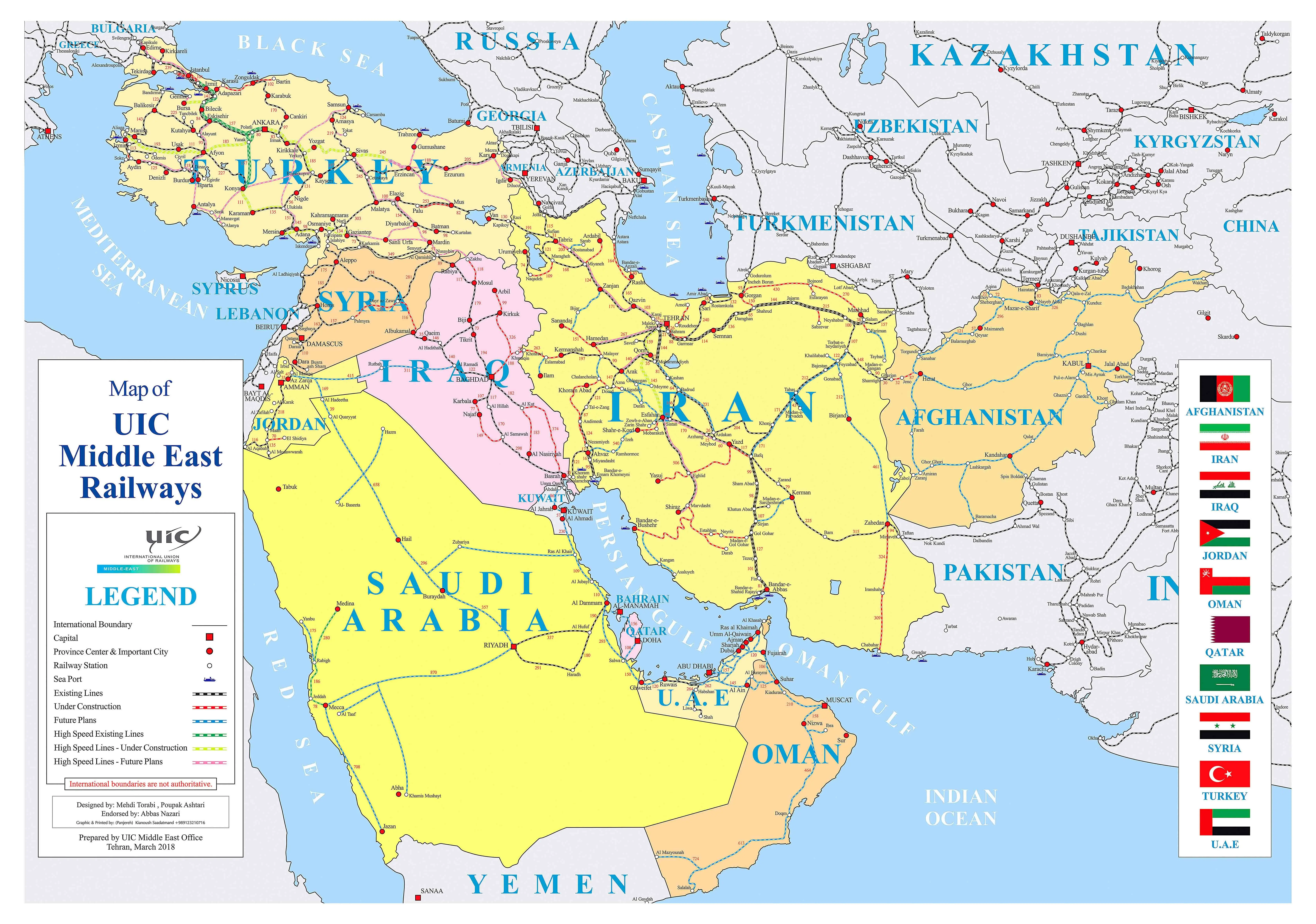 New Middle East railways map released by RAME UIC