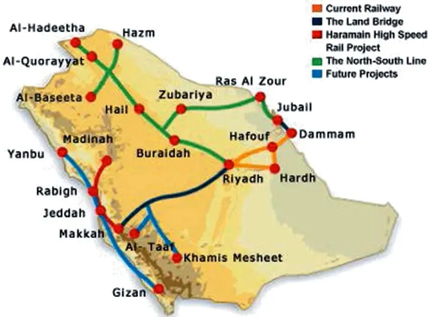 راه آهن عربستان شرکت های سازنده پروژه بزرگ ریلی «لند بریج» را معرفی کرد