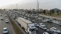 ترافیک سنگین در آزادراه کرج-تهران
