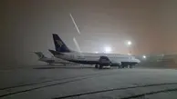  بارش برف در فرودگاه بین‌المللی مهرآباد تهران