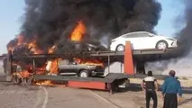 آتش سوزی در پایانه بار امیر کبیر اصفهان