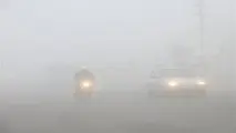 مه گرفتگی در محورهای مواصلاتی کرمانشاه