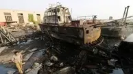  بندر یمن پس از حمله هوایی
